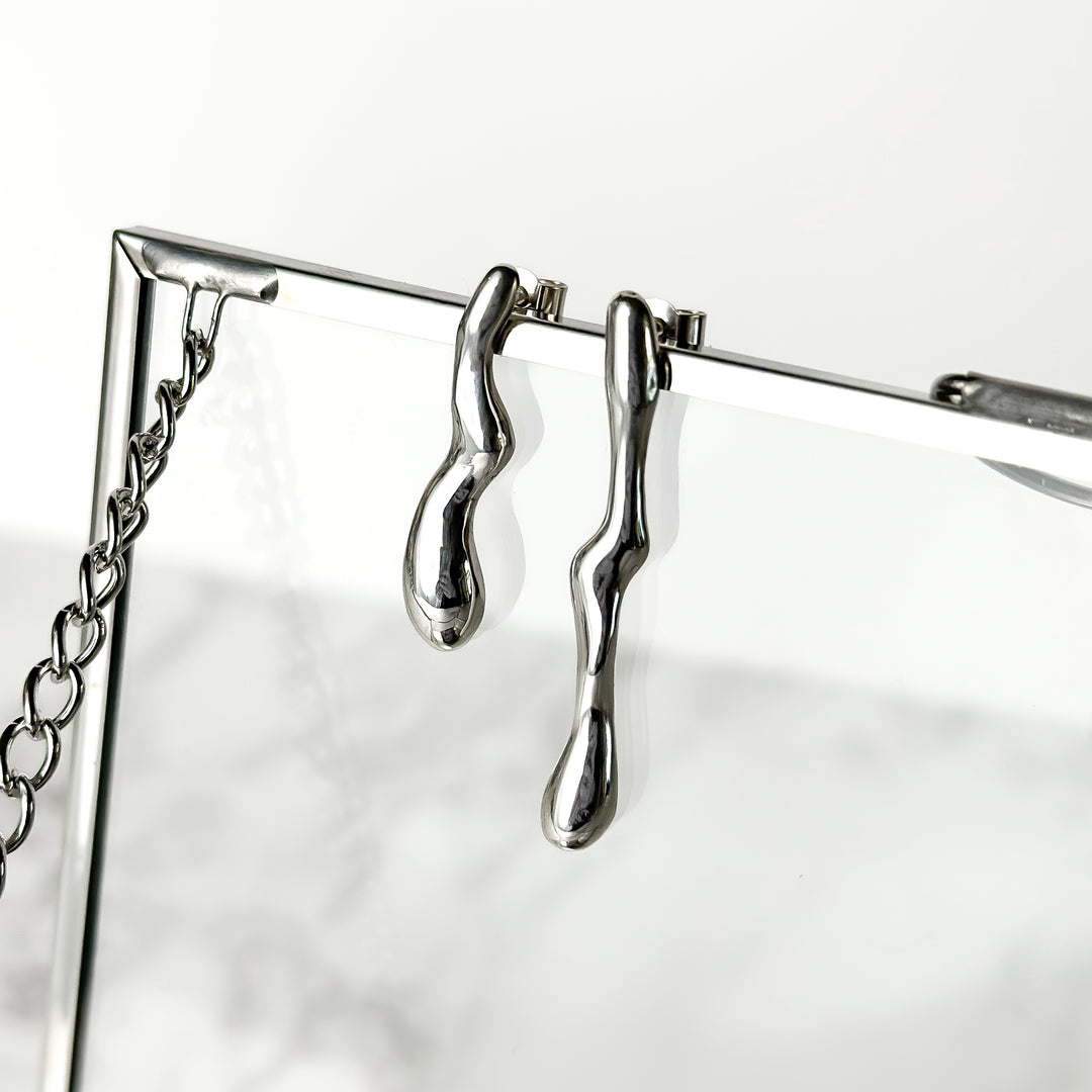 One of a Kind Molten Sterling Silver Stud Earrings - No. 3
